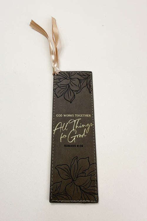 Faux Leather Bookmark | Romans 8:28