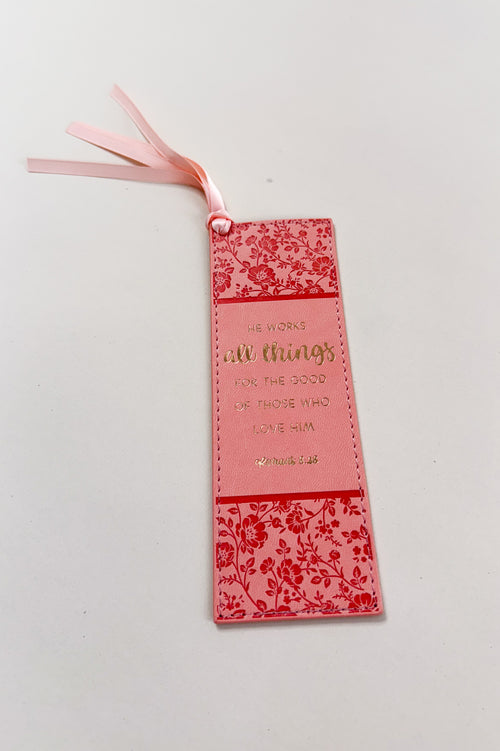 Faux Leather Bookmark | Coral Roman 8:28
