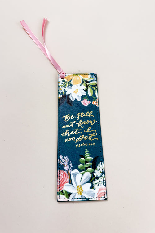 Faux Leather Bookmark | Teal Psalm 46:10
