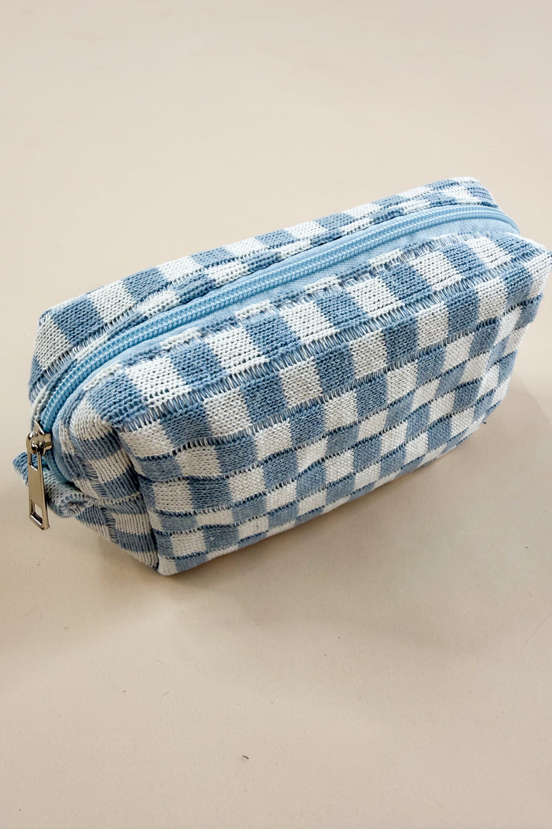 Checkered Makeup Cosmetic Pouch