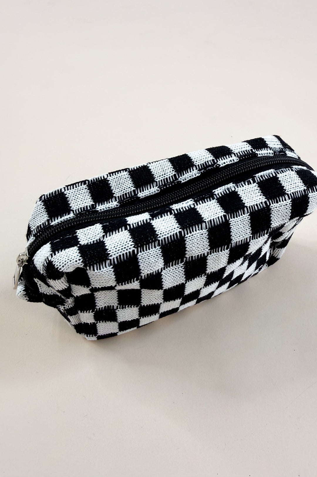 Checkered Makeup Cosmetic Pouch