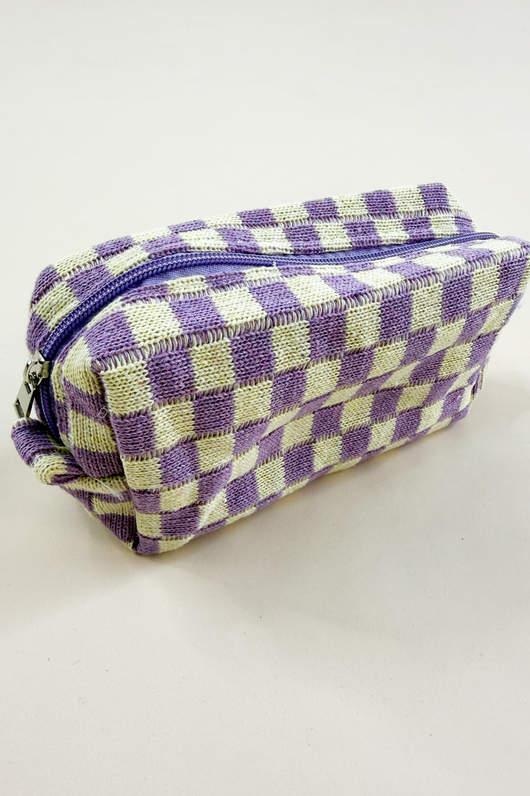 Checkered Makeup Cosmetic Pouch