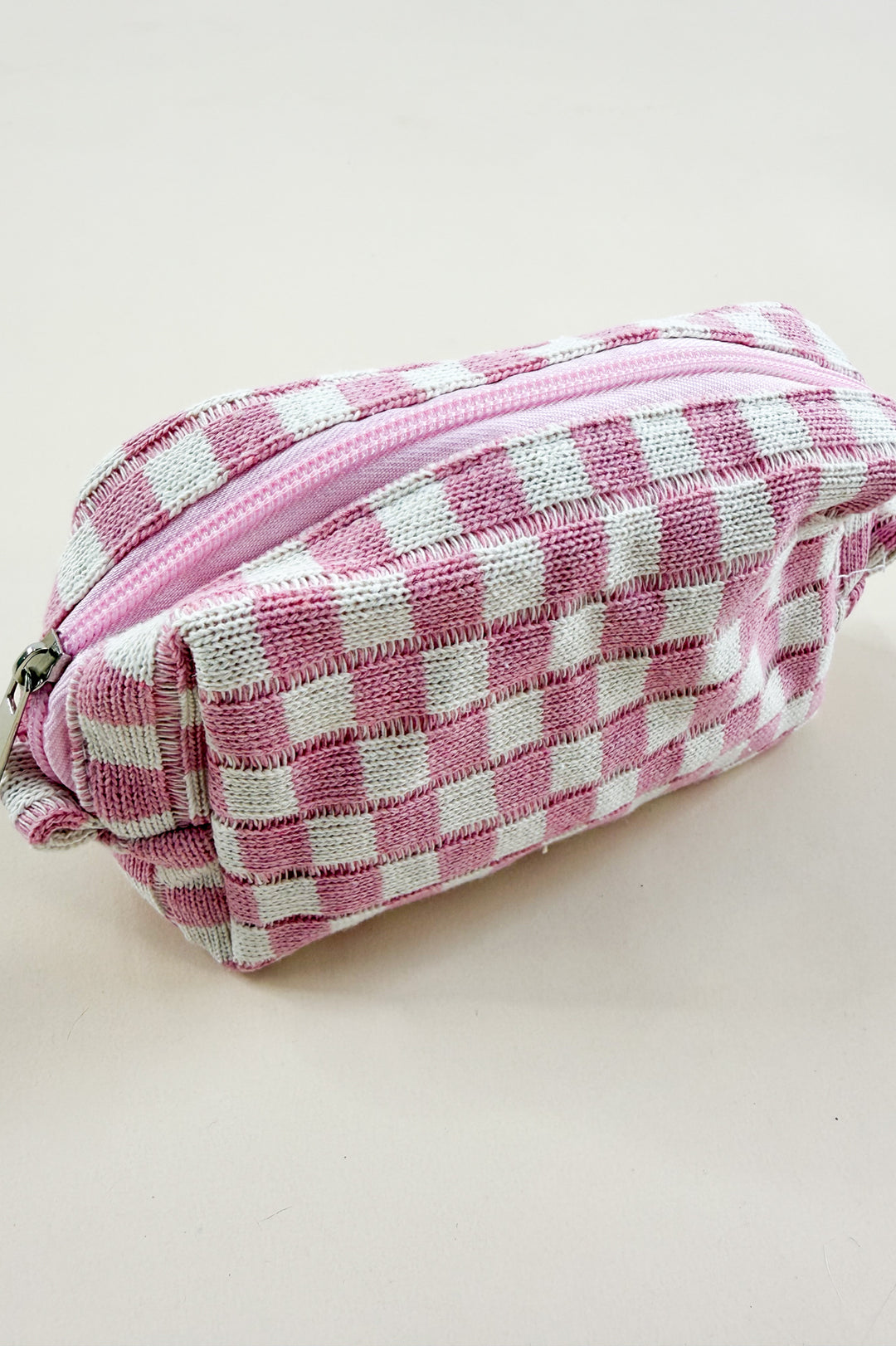 Checkered Makeup Cosmetic Pouch
