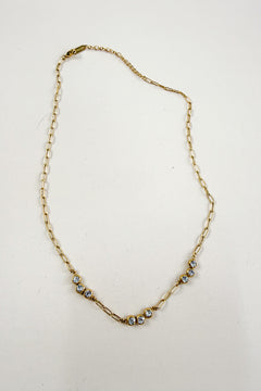 Éclaire 18K Gold CZ Station Necklace