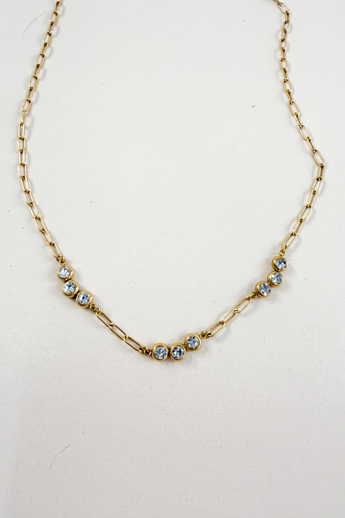 Éclaire 18K Gold CZ Station Necklace