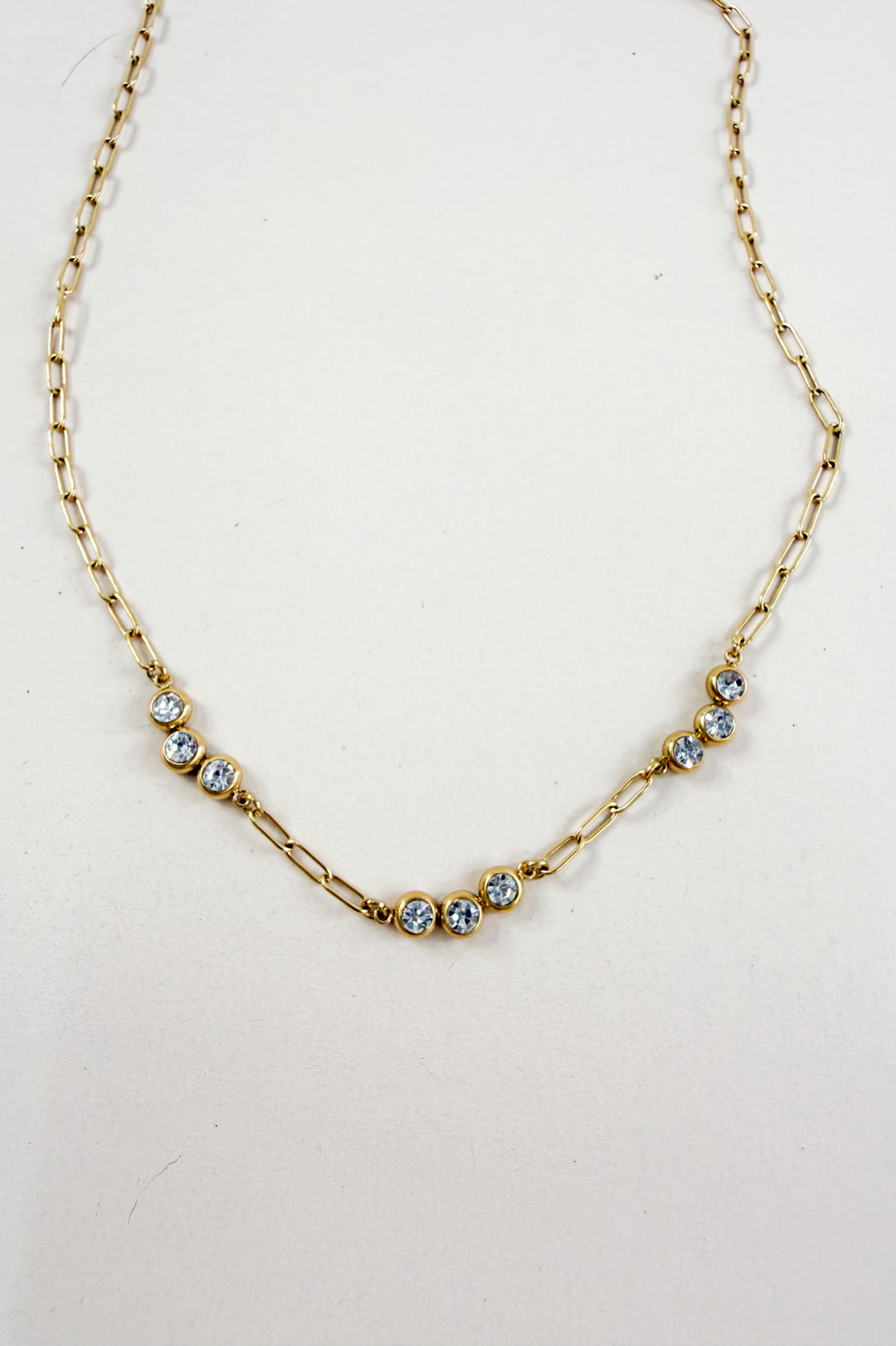 Éclaire 18K Gold CZ Station Necklace