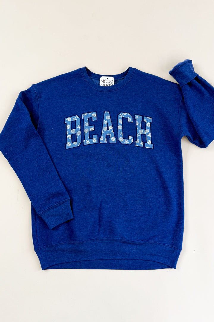 Patterned Beach Text Graphic Sweatshirt