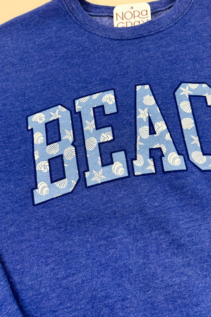 Patterned Beach Text Graphic Sweatshirt