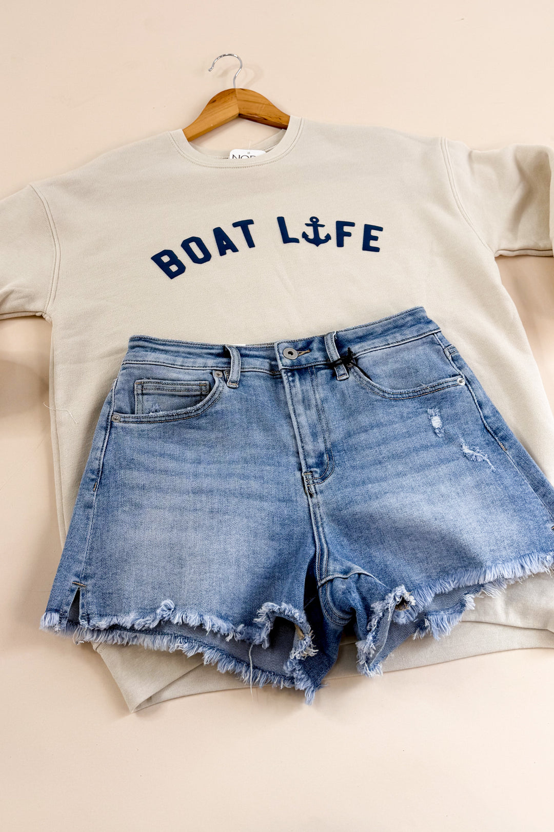 Boat Life Puff Print Graphic Sweatshirt