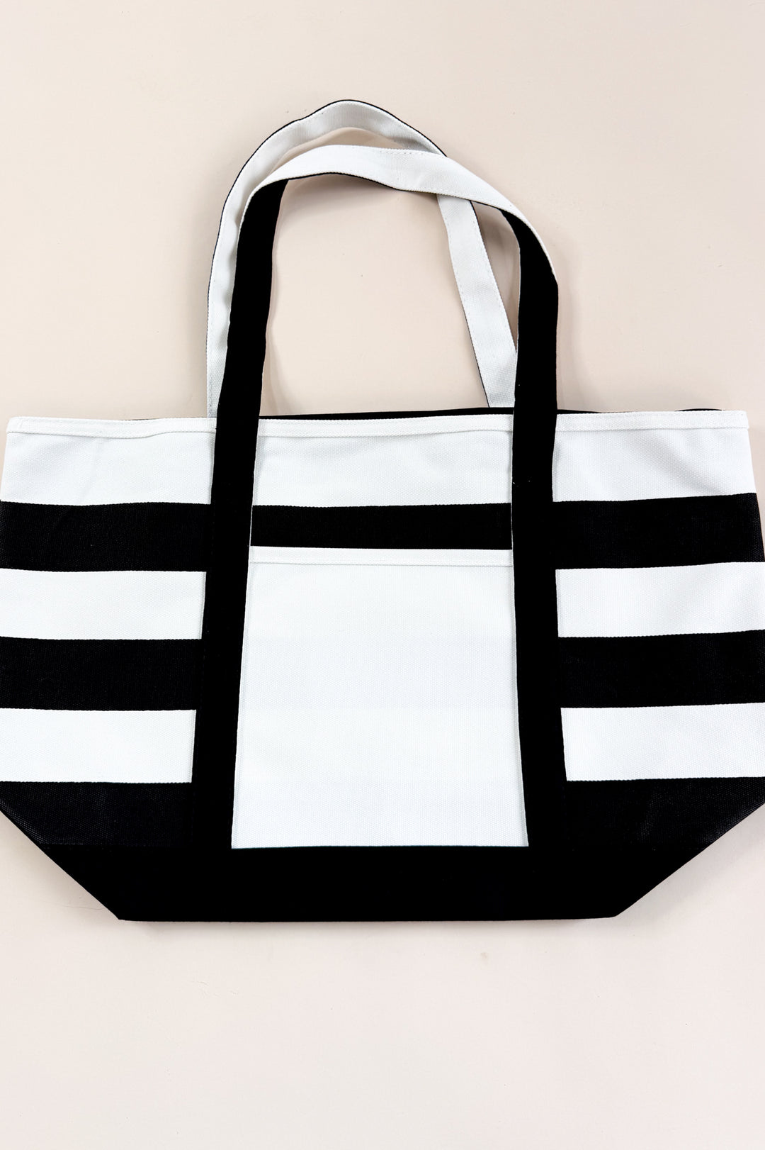 Premium Striped Cotton Canvas Shopping Tote Bag