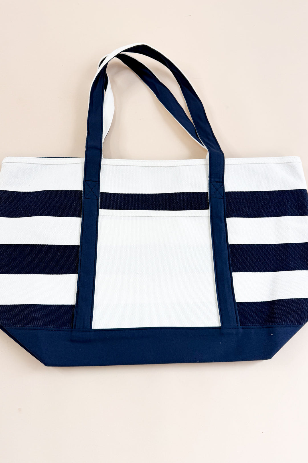 Premium Striped Cotton Canvas Shopping Tote Bag