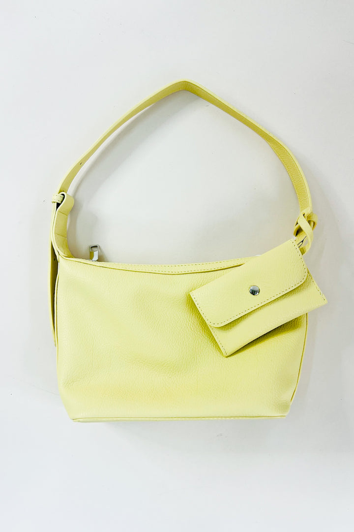 Microfiber Leather Shoulder Bag W/Accessory Pouch