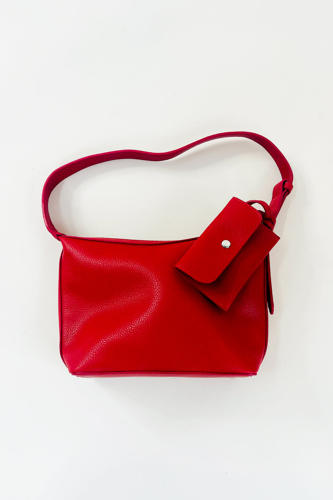 Microfiber Leather Shoulder Bag W/Accessory Pouch
