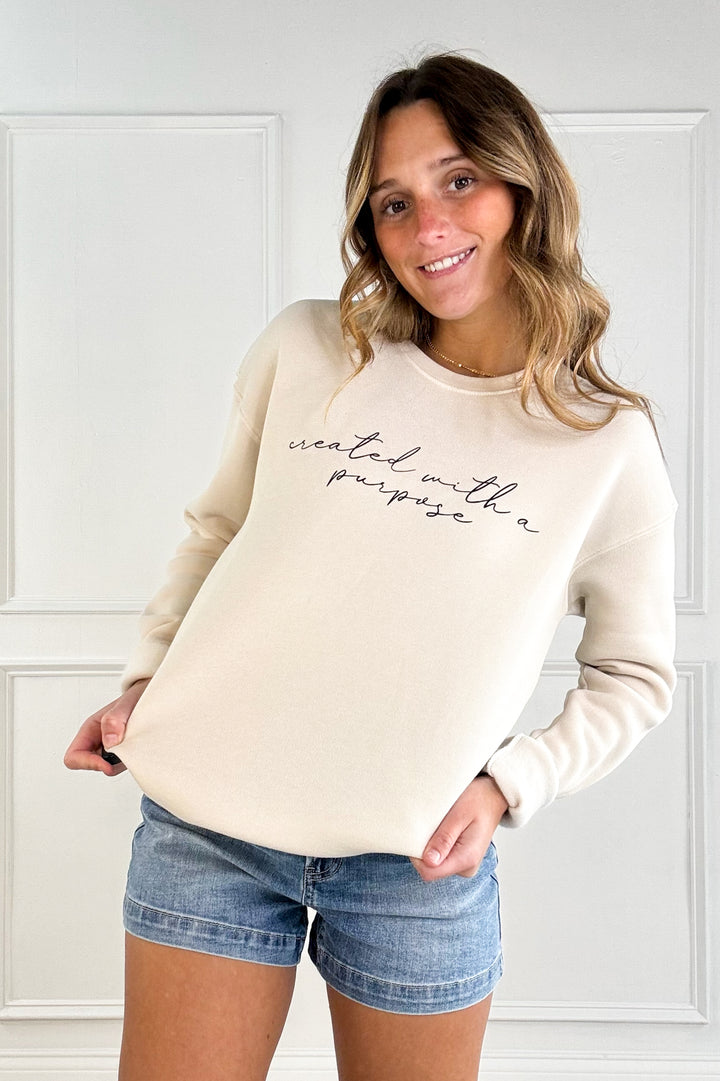 Created With Purpose Graphic Sweatshirt