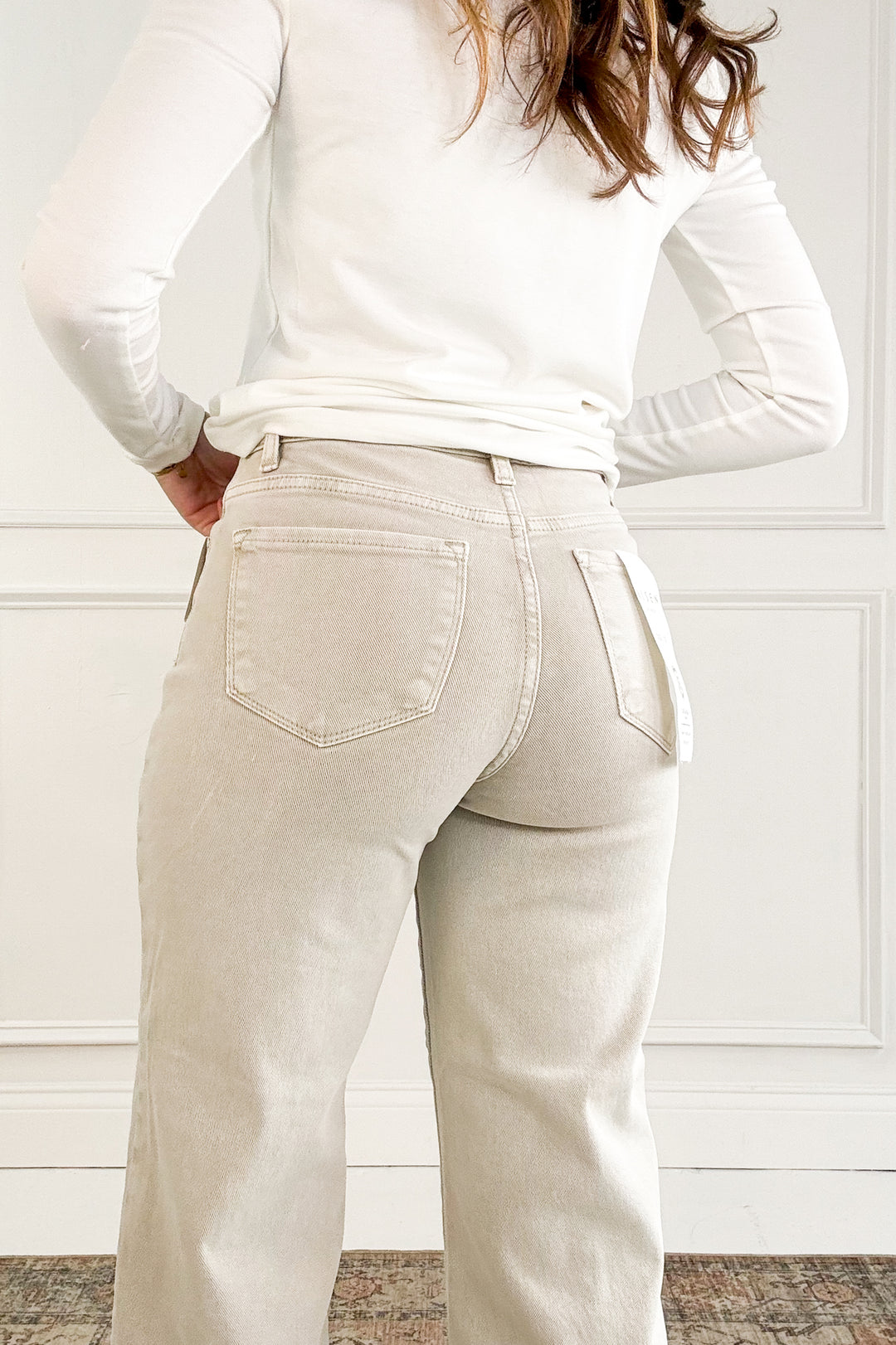 Risen Tummy Control High Rise Crop Wide Pants