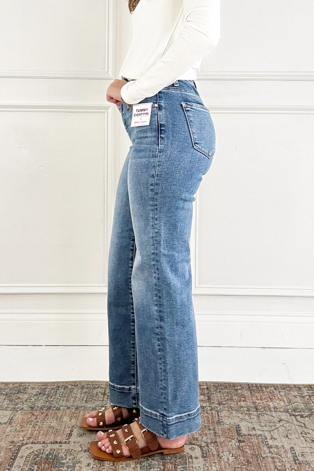 Risen Tummy Control High Rise Straight Jeans