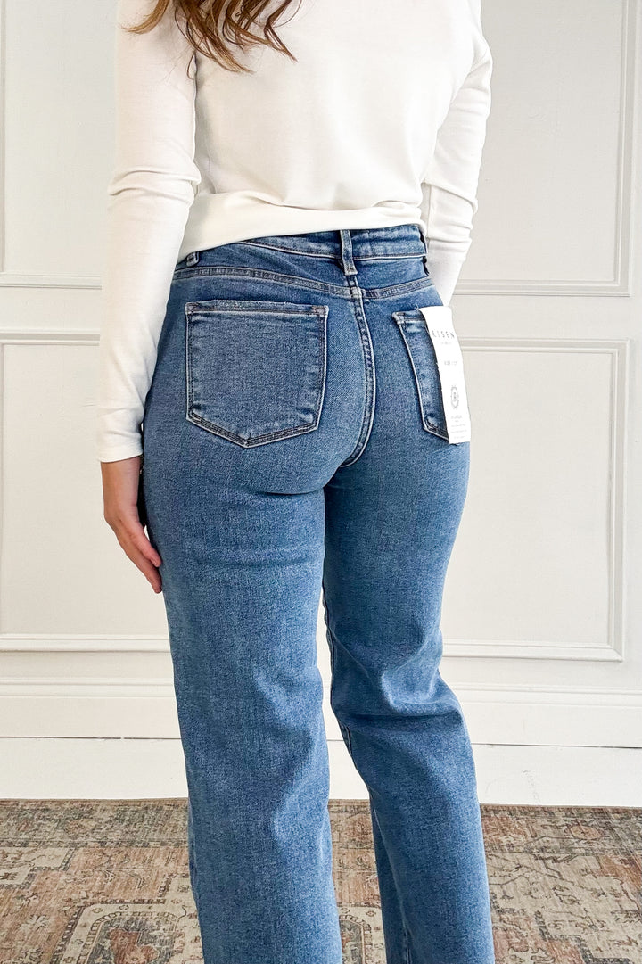 Risen Tummy Control High Rise Straight Jeans
