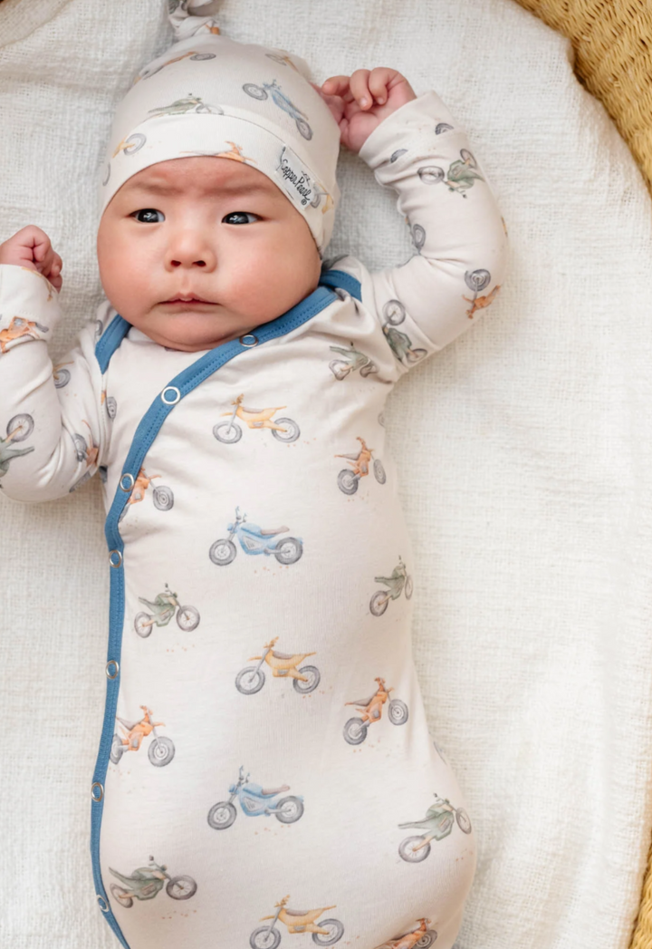 Ryder Newborn Knotted Gown | Copper Pearl