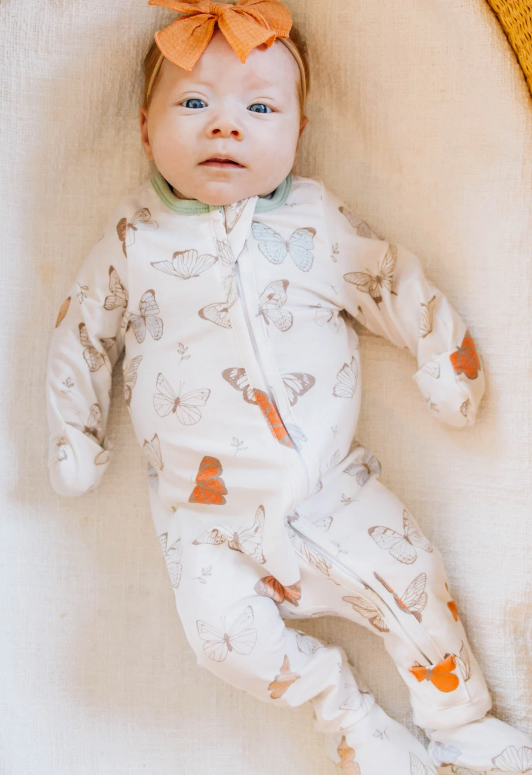 Luna Knit Zip Up Footie Pajamas | Copper Pearl