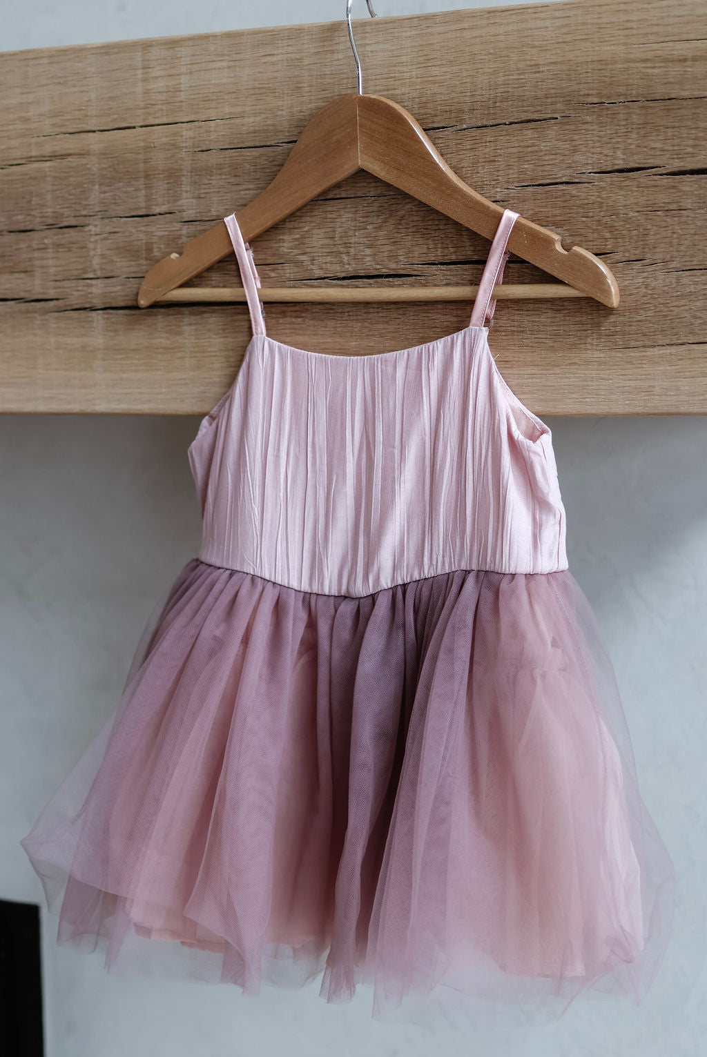 Girls Linen Mesh Twirl Dress