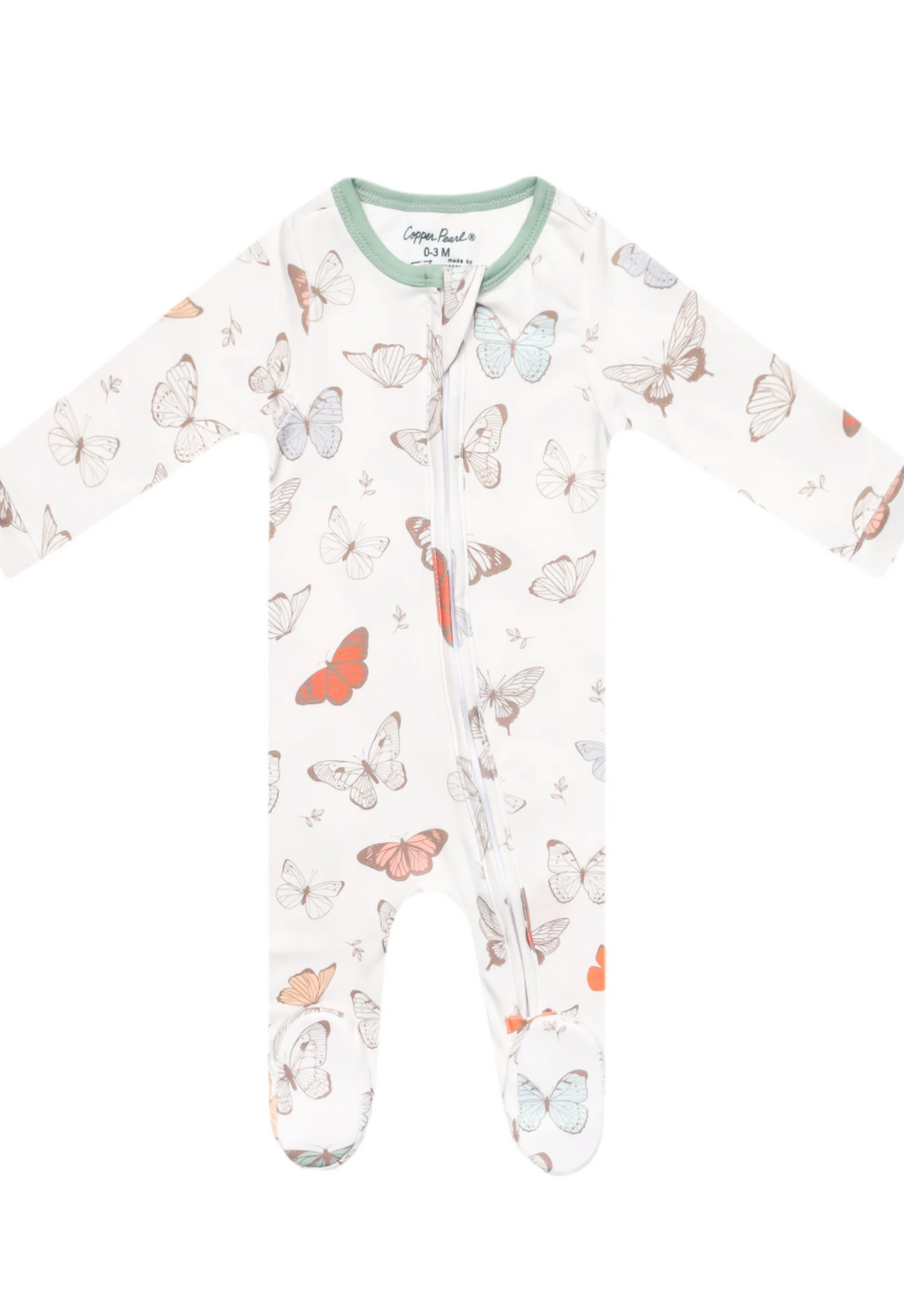Luna Knit Zip Up Footie Pajamas | Copper Pearl