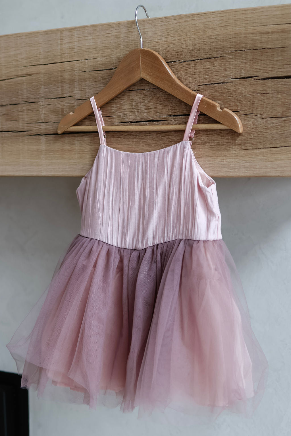 Girls Linen Mesh Twirl Dress