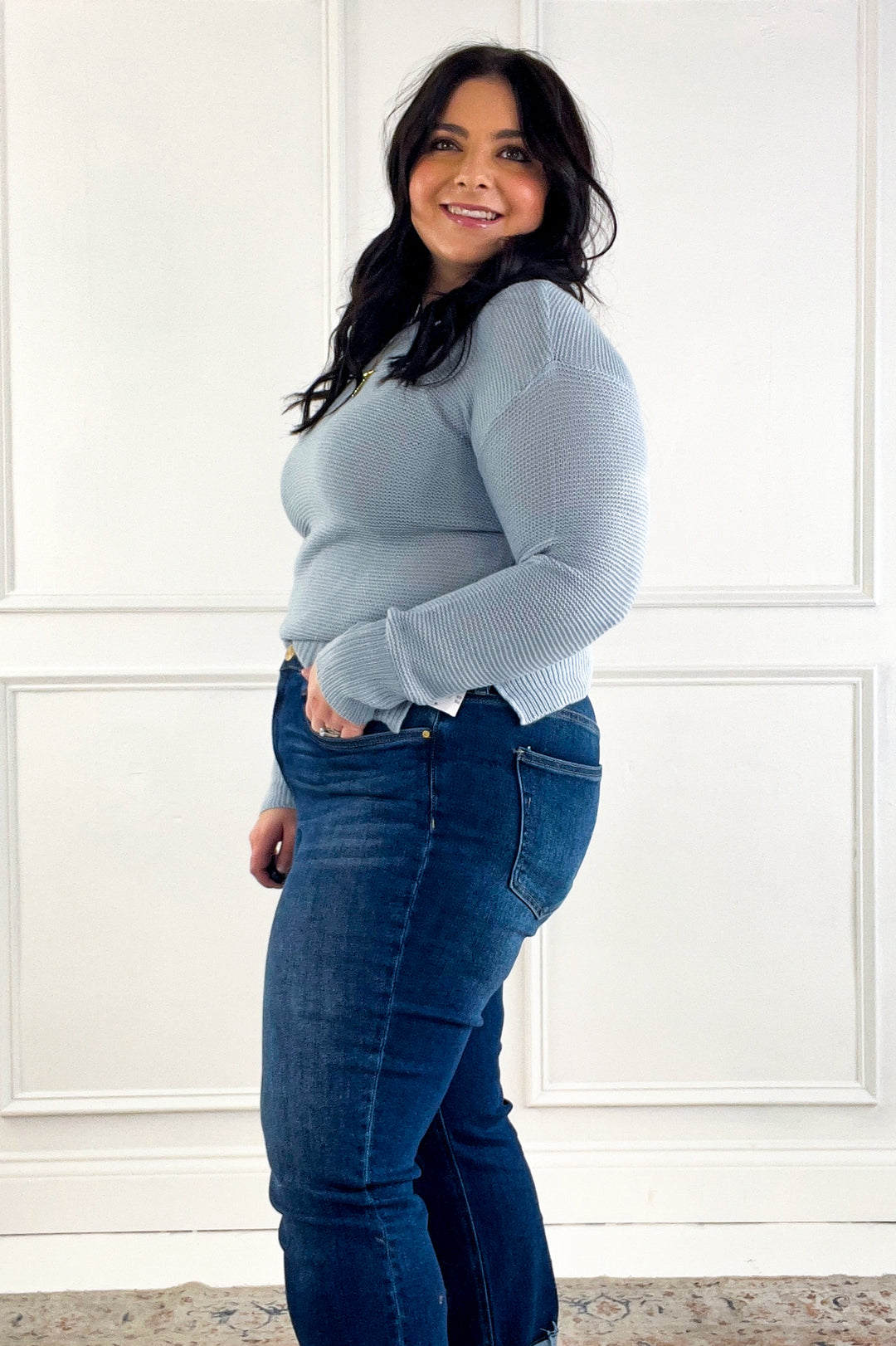 Round Neck Boyfriend Fit Sweater