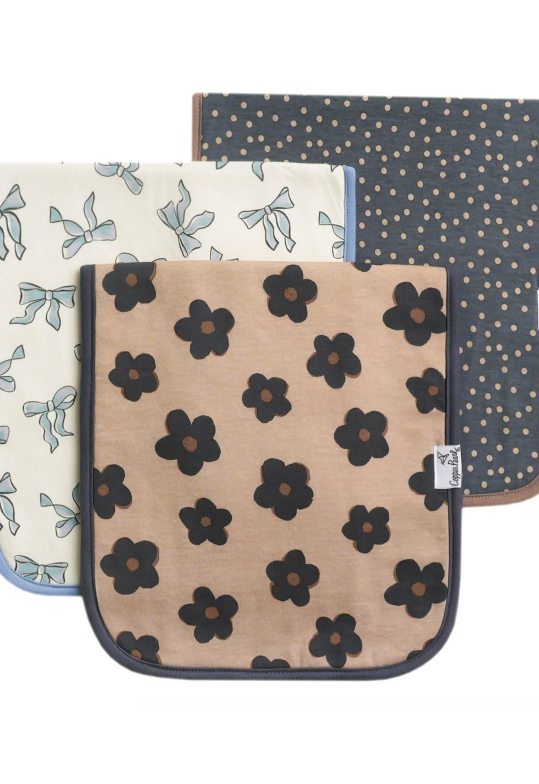 Gemma in Tan Burp Cloth Set (3-Pack) | Copper Pearl