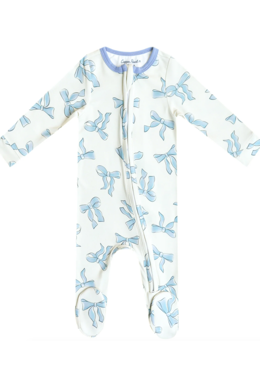 Daphne Knit Zip Up Footie Pajamas | Copper Pearl