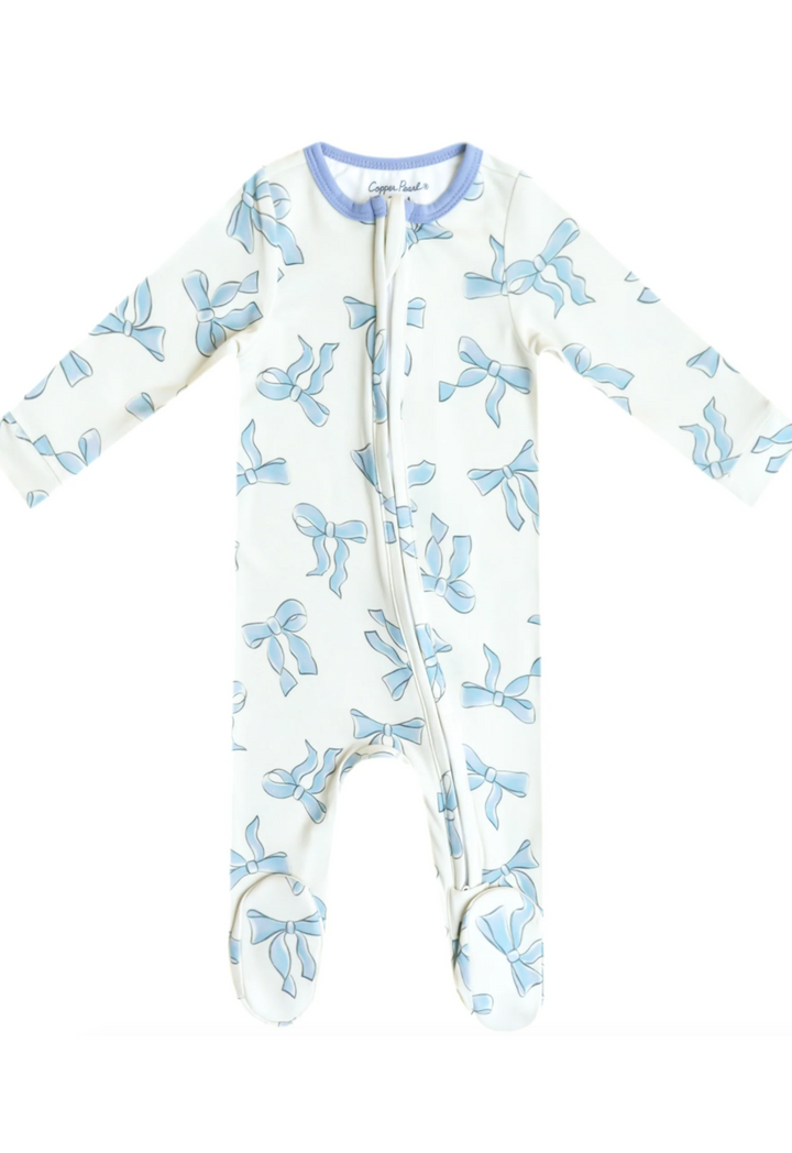 Daphne Knit Zip Up Footie Pajamas | Copper Pearl