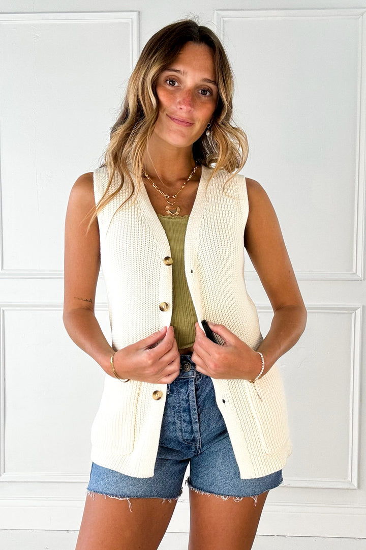 Button Down Sweater Vest