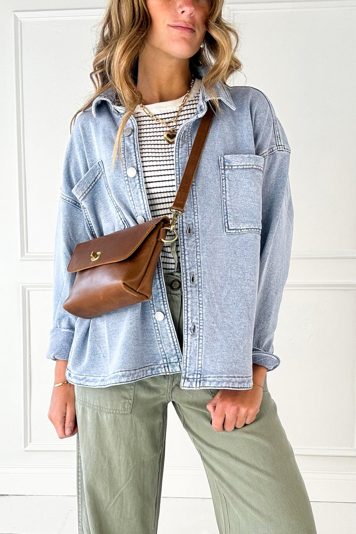 Knit Denim Cropped Jacket
