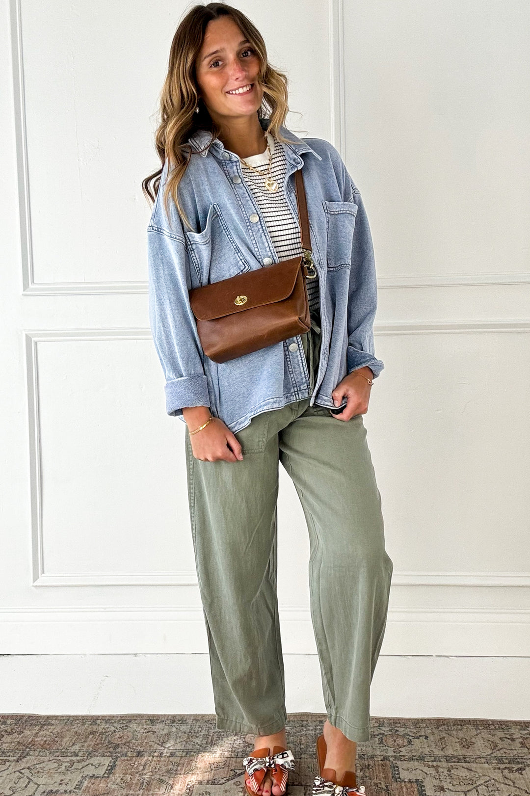 Tencel Linen Blend Barrel Tapered Pants