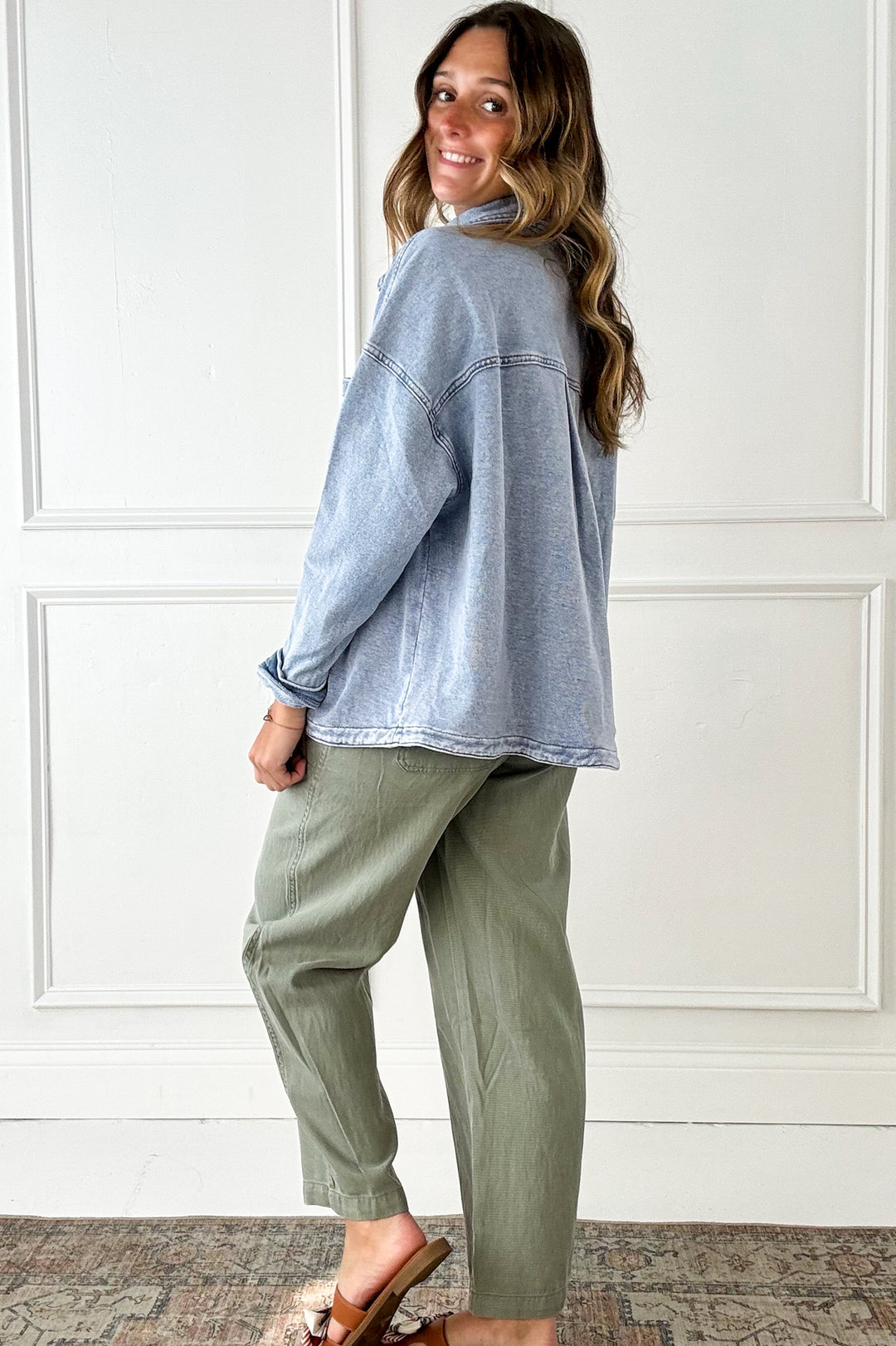 Tencel Linen Blend Barrel Tapered Pants