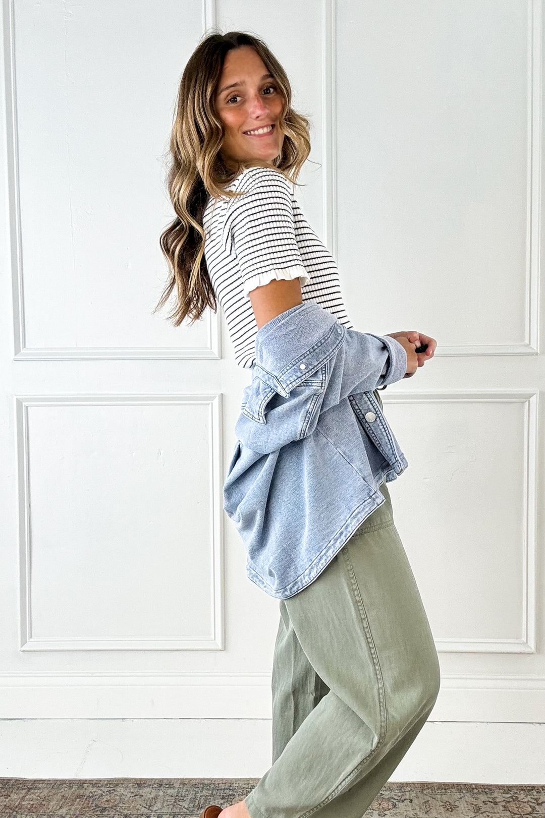 Tencel Linen Blend Barrel Tapered Pants