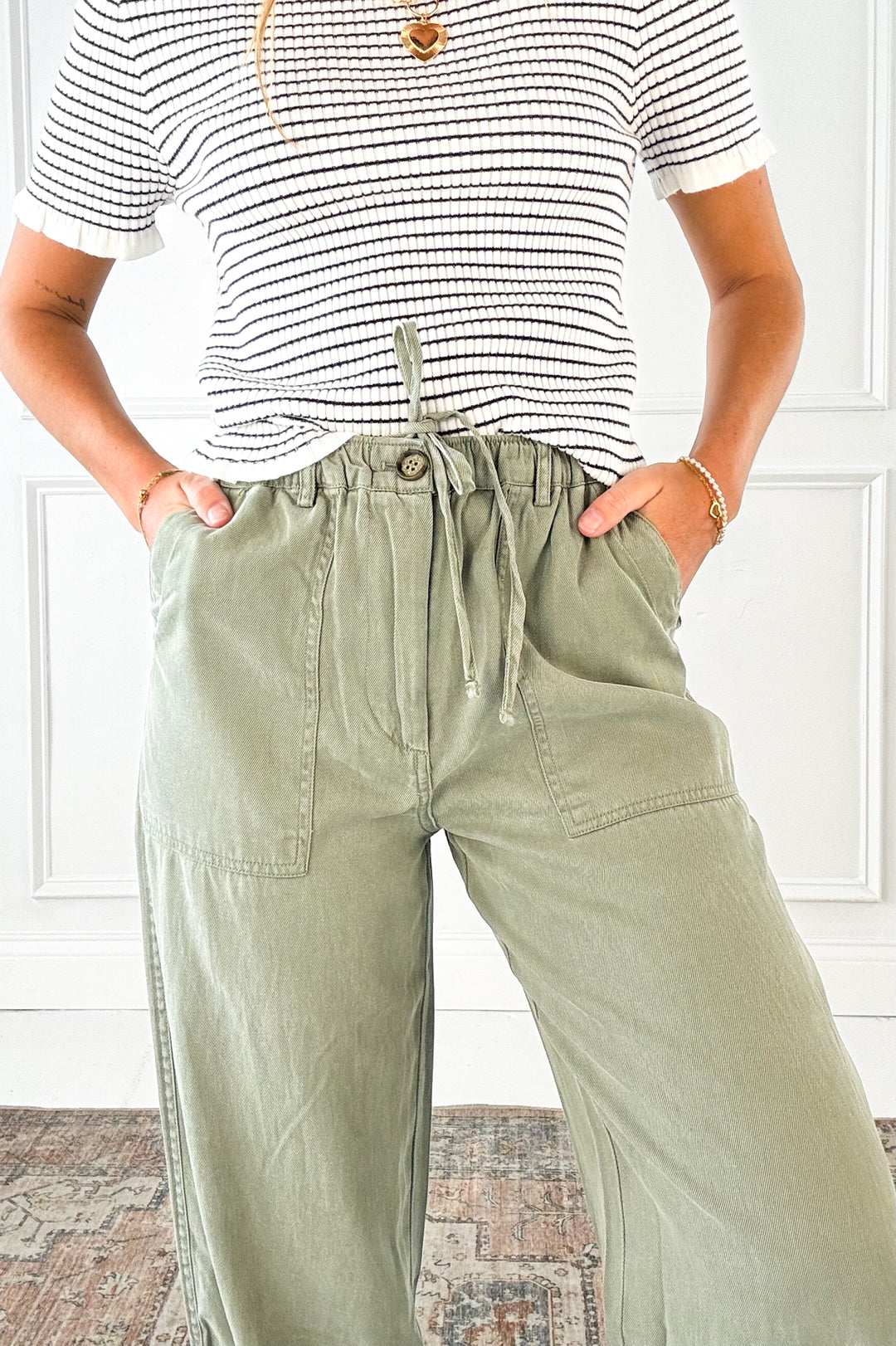 Tencel Linen Blend Barrel Tapered Pants