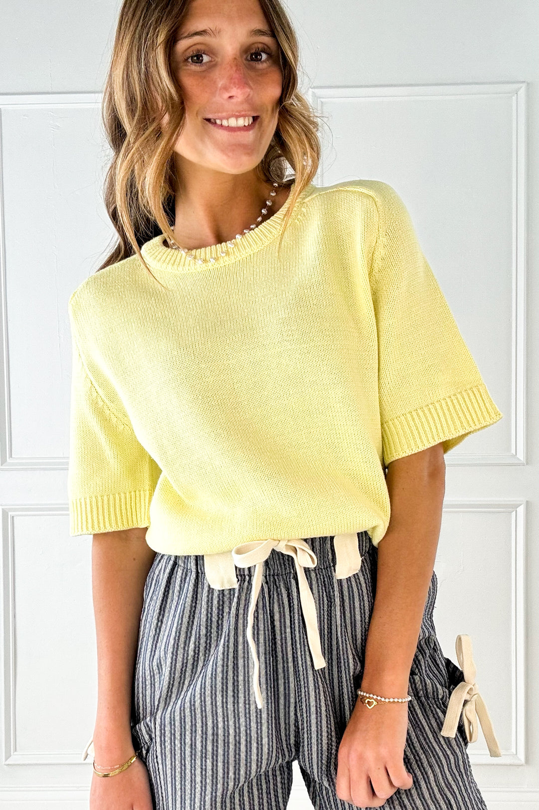 Lemon Drop Short Sleeve Sweater