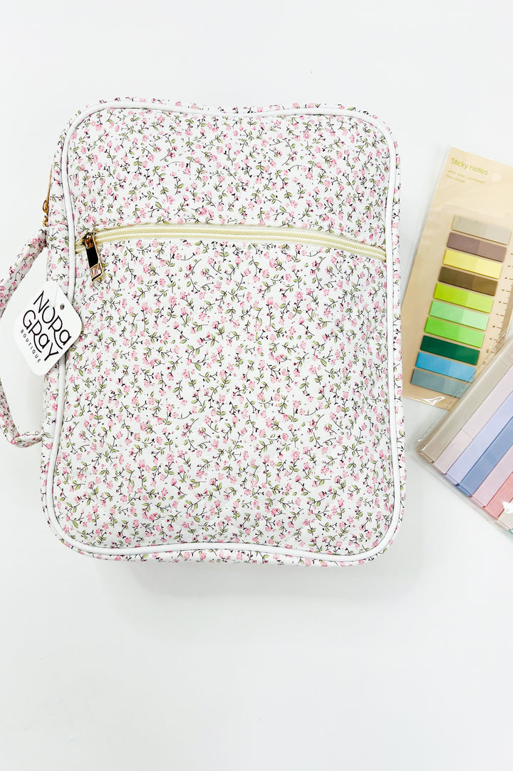 Naomi Pink Floral Print Bible Cover