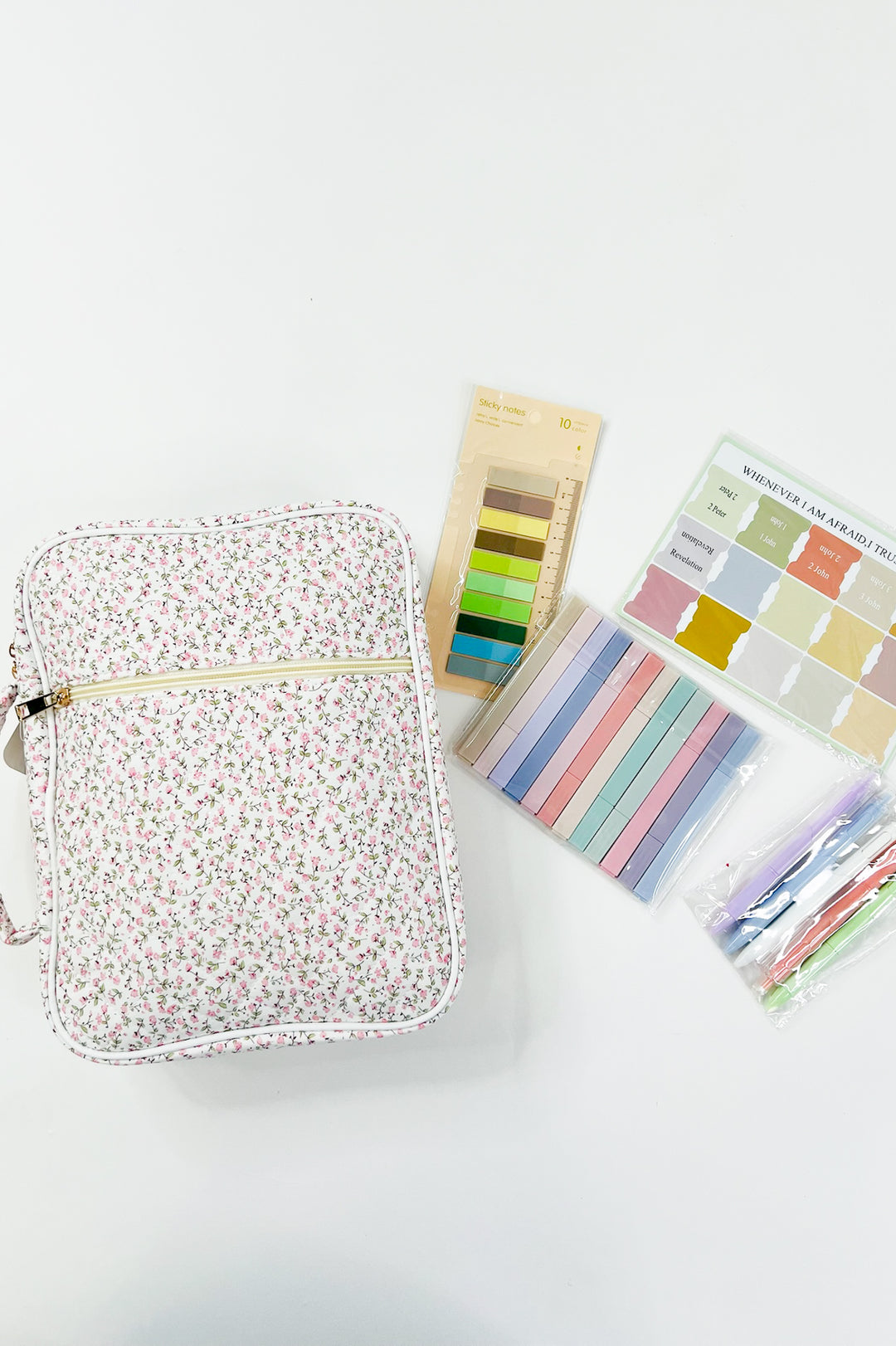 Naomi Pink Floral Print Bible Cover