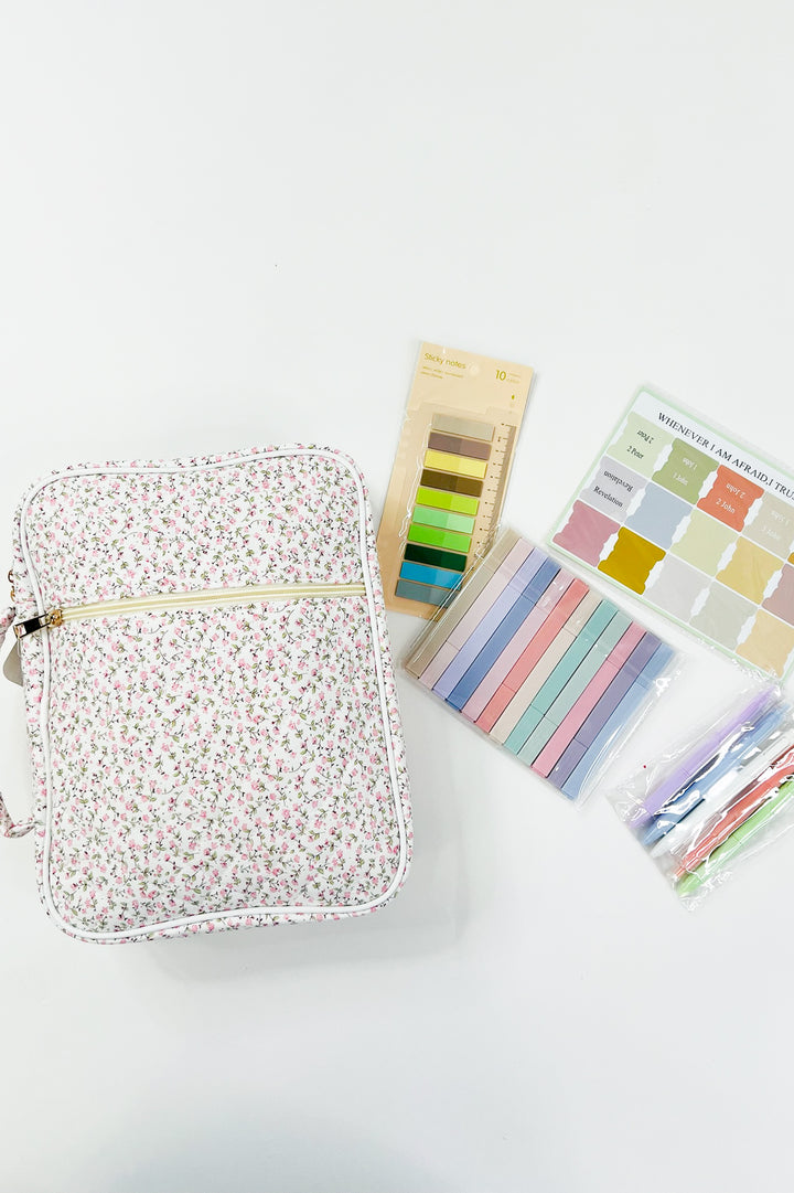 Naomi Pink Floral Print Bible Cover