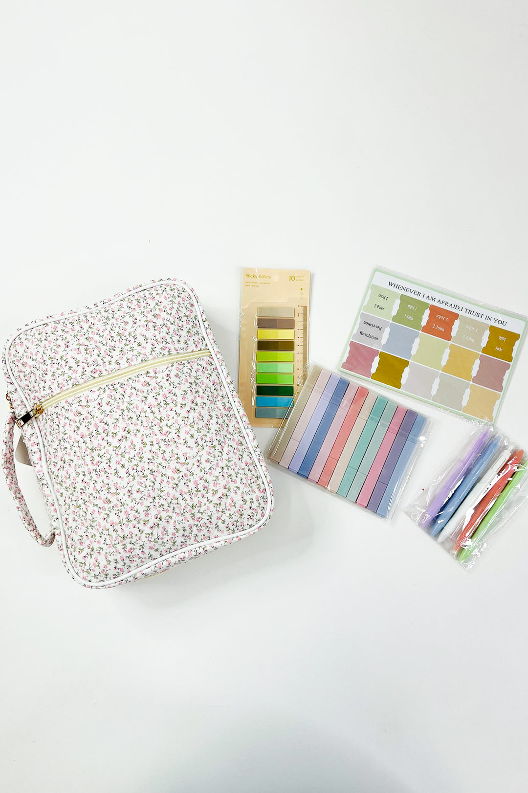 Naomi Pink Floral Print Bible Cover