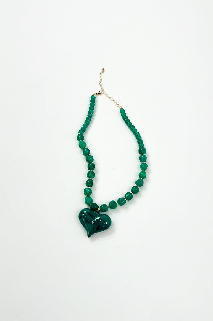 Handmade Chunky Beaded Heart Necklaces