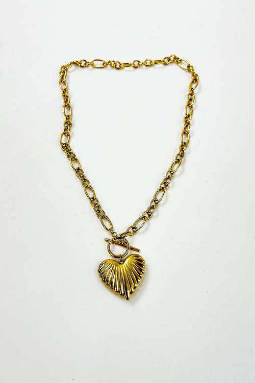 Chunky Heart Rope Necklace