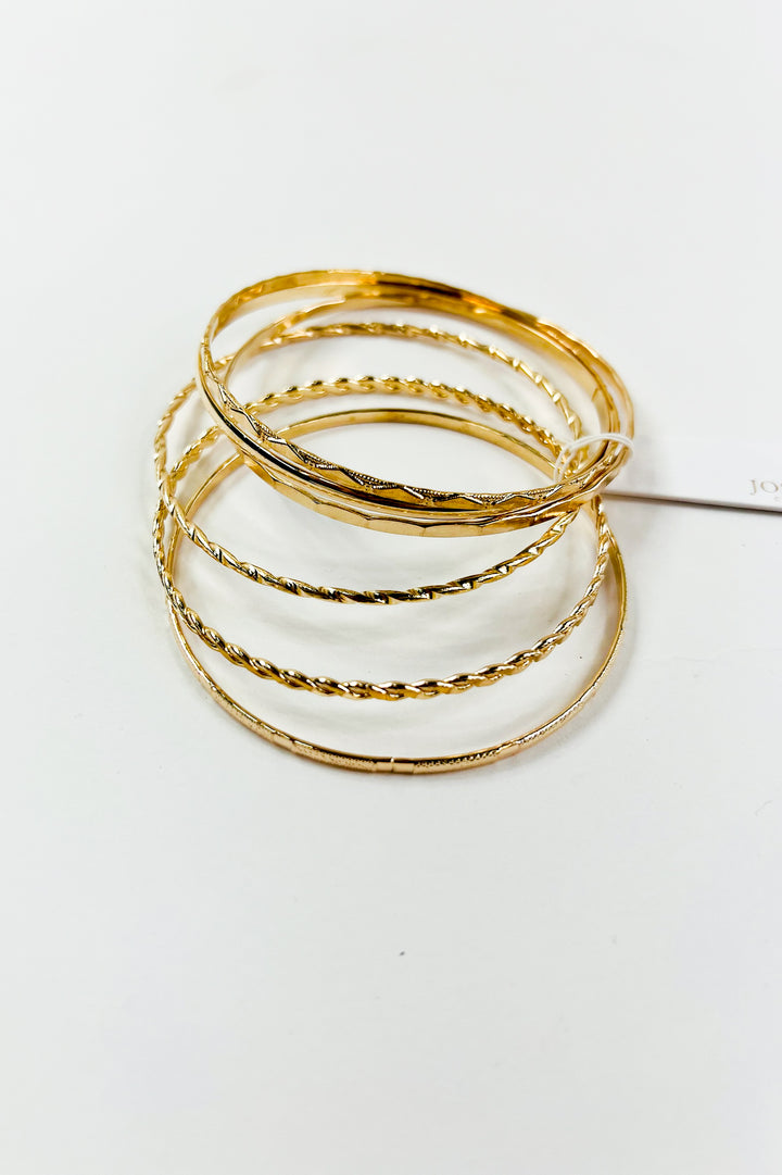Gold Layered Bangle Set