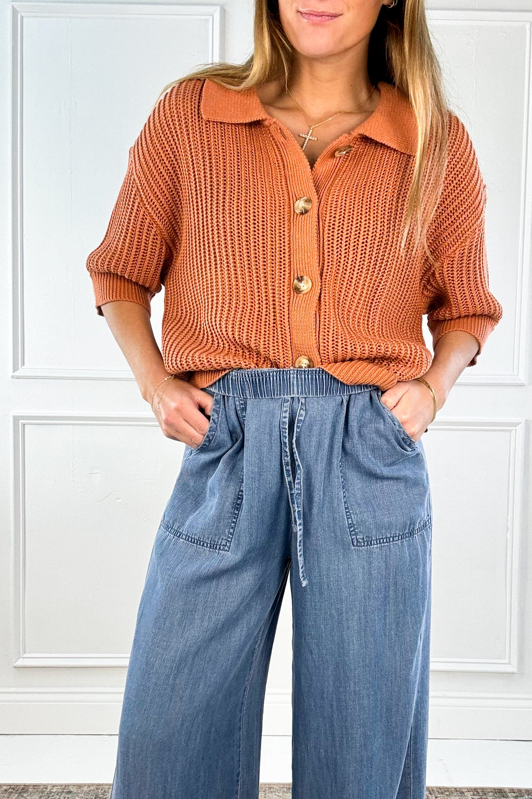 Fisherman Drop Shoulder Cardigan