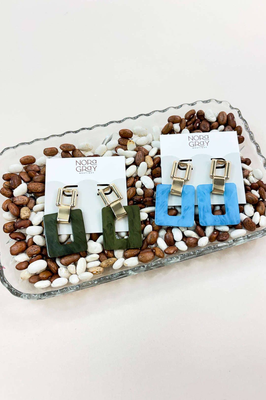 Double Rectangle Drop Earring