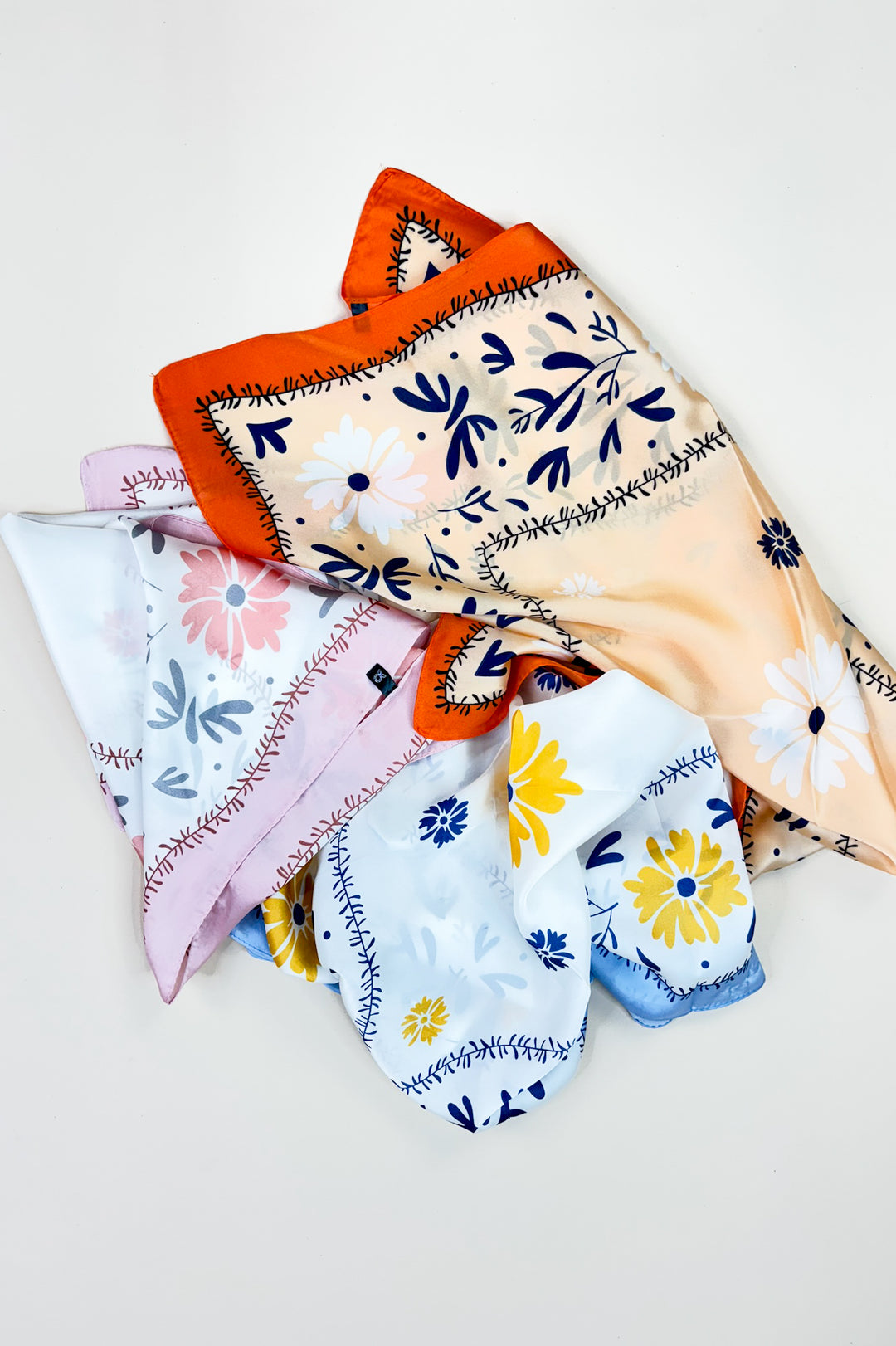 Daisy Border Silk Scarf