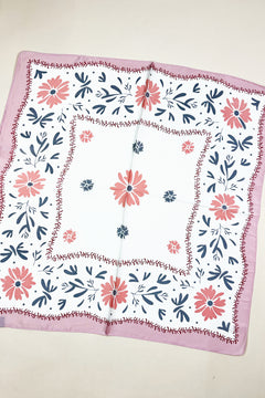 Daisy Border Silk Scarf
