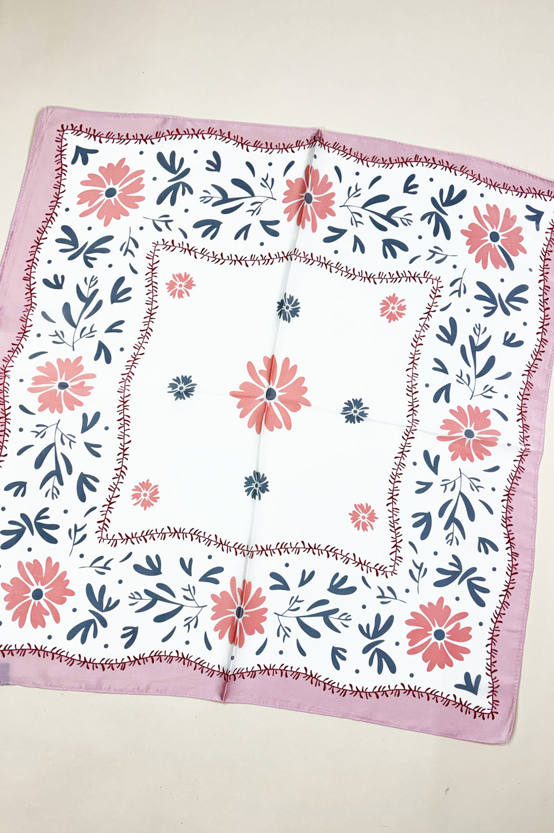 Daisy Border Silk Scarf