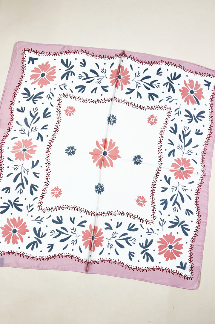 Daisy Border Silk Scarf